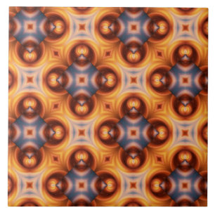 Orange Gradient Retro Mosaic Pattern Tile