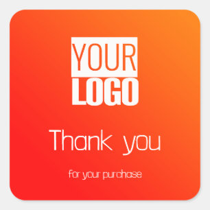 orange gradient - your logo square sticker