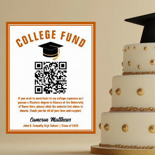 Orange Graduate College Fund QR Code Poster