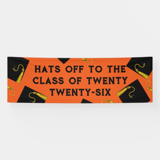Orange Graduation 2025 Senior Class Banner (Horizontal)
