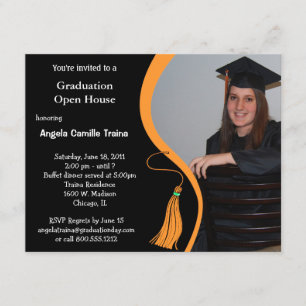 Orange Graduation Announcement Open House