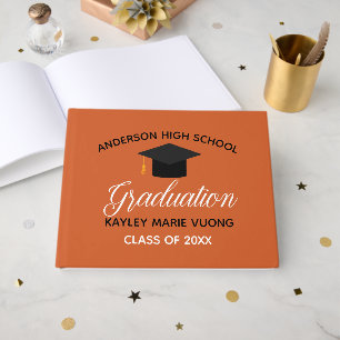 Orange Graduation Autograph Keepsake 2025 Album Guest Book