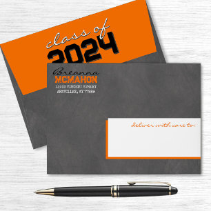 Orange Graduation Chalkboard Envelopes