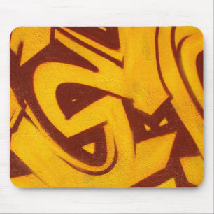 Orange Graffiti Mouse Pad