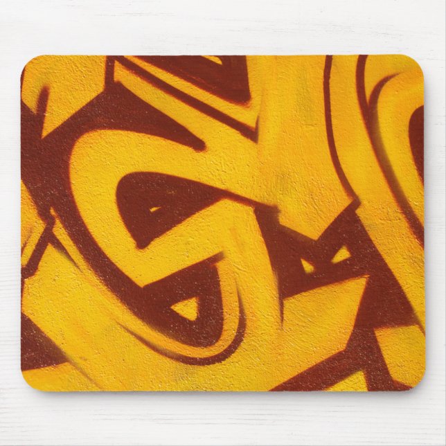 Orange Graffiti Mouse Pad (Front)