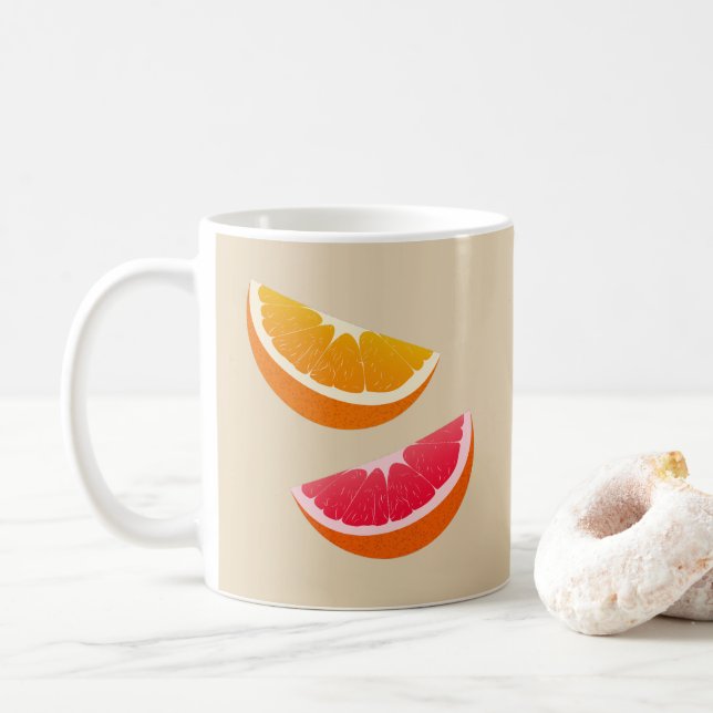 Orange & Grapefruit Citrus Coffee Mug Gift (With Donut)