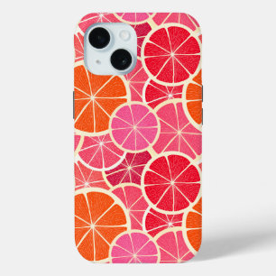 Orange & Grapefruit Citrus Fruit Pattern iPhone 15 Case