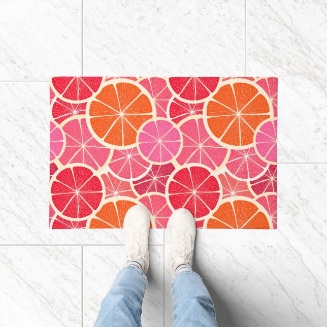 Orange & Grapefruit Citrus Fruit Pattern Doormat (Indoor)