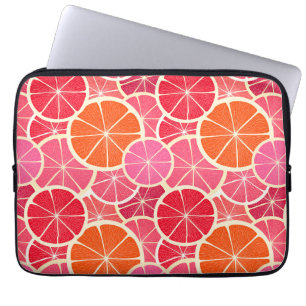 Orange & Grapefruit Citrus Fruit Pattern Laptop Sleeve