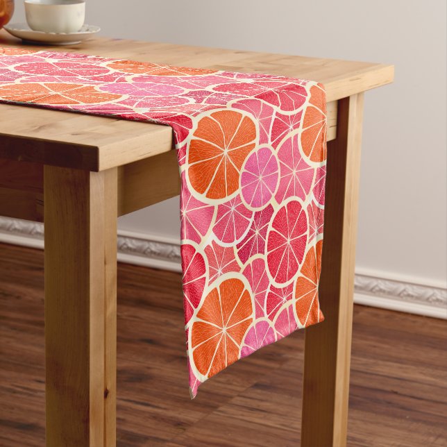 Orange & Grapefruit Citrus Fruit Pattern Medium Table Runner (In Situ)