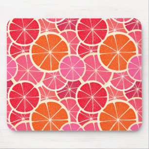 Orange & Grapefruit Citrus Fruit Pattern Mouse Pad