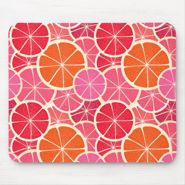 Orange & Grapefruit Citrus Fruit Pattern Mouse Pad (Front)