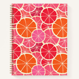 Orange & Grapefruit Citrus Fruit Pattern Notebook