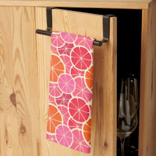 Orange & Grapefruit Citrus Fruit Pattern Tea Towel