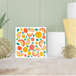Orange Grapefruit Citrus Pattern Ceramic Tile<br><div class="desc">This ceramic tile features a colourful fruit pattern with grapefruit and orange slices,  and small green leaves.</div>