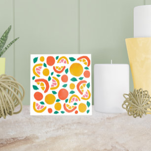 Orange Grapefruit Citrus Pattern Ceramic Tile