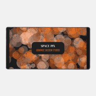 Orange Graphic Circles, Graphic Designer Desk Mat