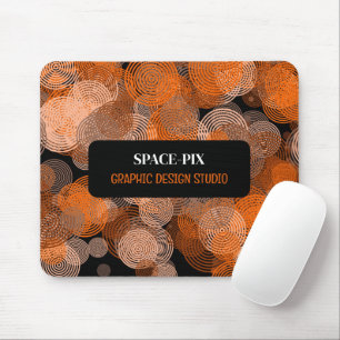 Orange Graphic Circles, Graphic Designer Mouse Pad