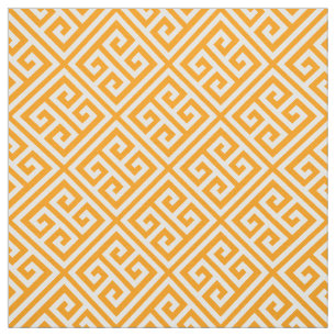 Orange Greek Key Fabric