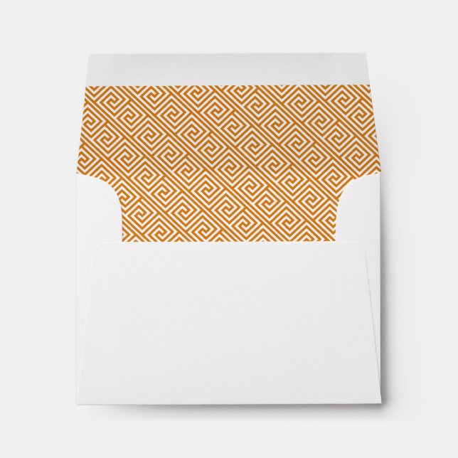 Orange Greek Key Pattern Lined Envelopes (Back (Bottom))