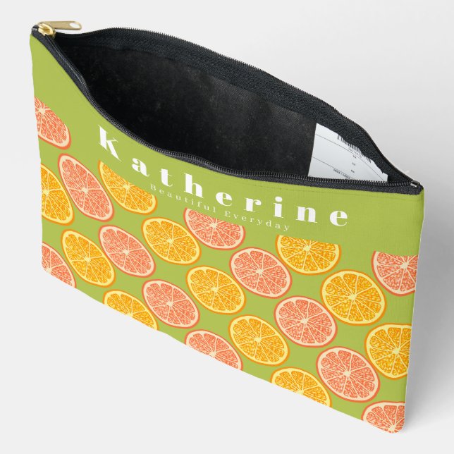 Orange Green  Accessory Pouch (Open)