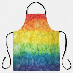 Orange green and blue abstract painting apron