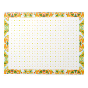 Orange Green Back to School Dot Grid BuJo Planner Notepad