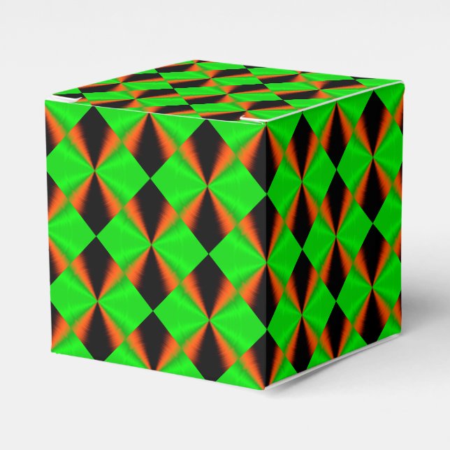 Orange Green Black Cool Modern Pattern Favour Box (Front Side)