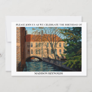 Orange Green Blue Bruges Canel Invitation