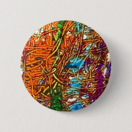 Orange, Green, Blue, Purple Marble Artwork 6 Cm Round Badge