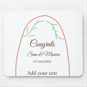 Orange green boho congrats add name date arches mouse pad