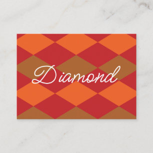 Orange Green Chequered Diamond Pattern Business Card