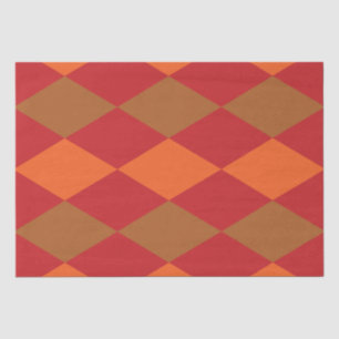 Orange Green Chequered Diamond Tissue Paper