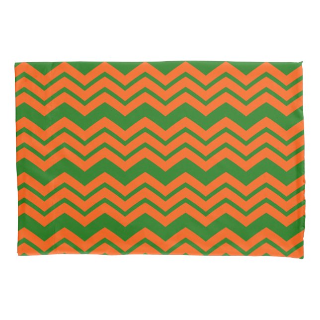 Orange Green Chevron Zigzag Design  Pillowcase (Front)