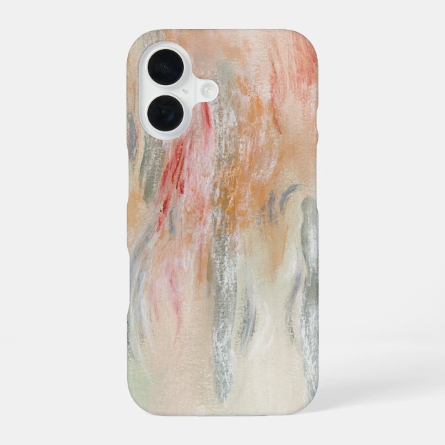 Orange Green Contemporary Abstract Design iPhone 16 Case (Back)