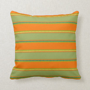 Orange Green Decorative Modern Throw Lumbar Pillow