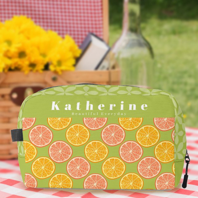 Orange Green  Dopp Kit (Orange Design Green Dopp Kit Personalized.)