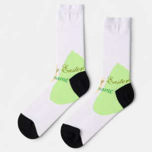Orange green egg happy easter add name message sim socks