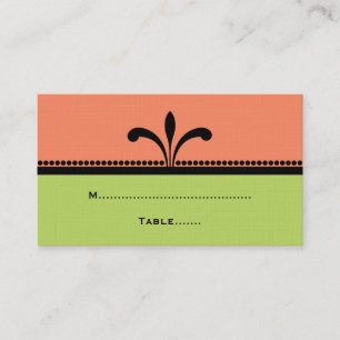 Orange/Green Fancy Art Deco Place Cards