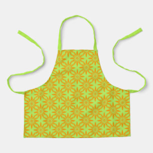 Orange Green Flower Seamless Pattern Apron