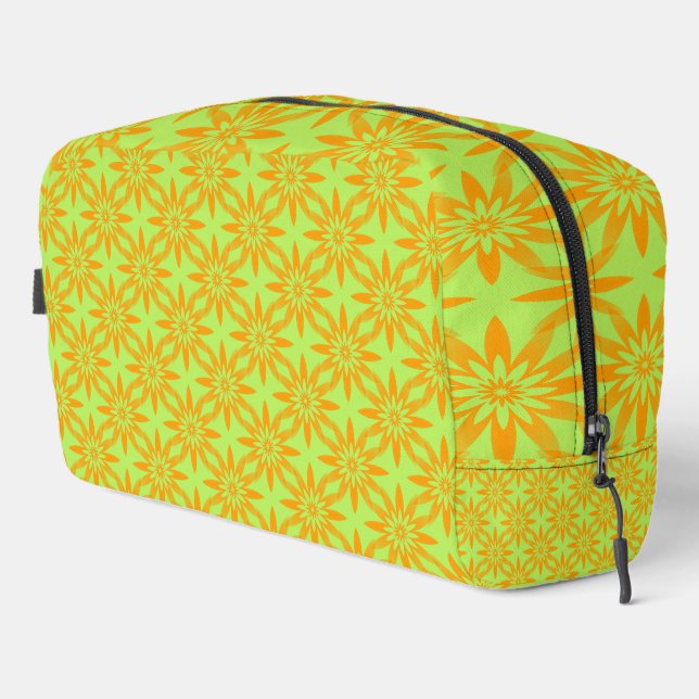 Orange Green Flower Seamless Pattern Toiletry Bag (Right Corner)