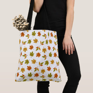 ORANGE GREEN GOLD AUTUMN LEAVES TOTE BAG