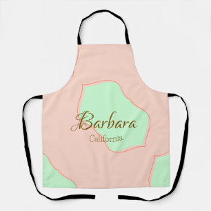 Orange green pastel boho add name place rustic ele apron