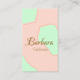 Orange green pastel boho add name place rustic ele business card