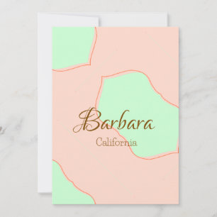 Orange green pastel boho add name place rustic ele invitation