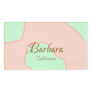 Orange green pastel boho add name place rustic ele tag