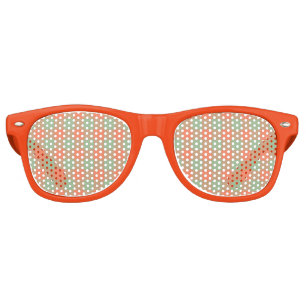 Orange Green Plaid Seamless Pattern Retro Sunglasses