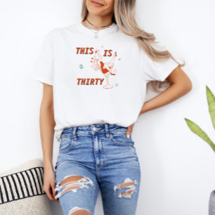 Orange & Green Retro Chic 30th Birthday Party T-Shirt