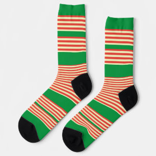 Orange Green Stripes Socks