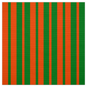 Orange Green Stylish Stripes Pattern Design Fabric
